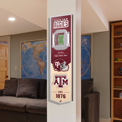 NCAA Texas A&M Aggies 3D Stadium Banner 8' X 32'