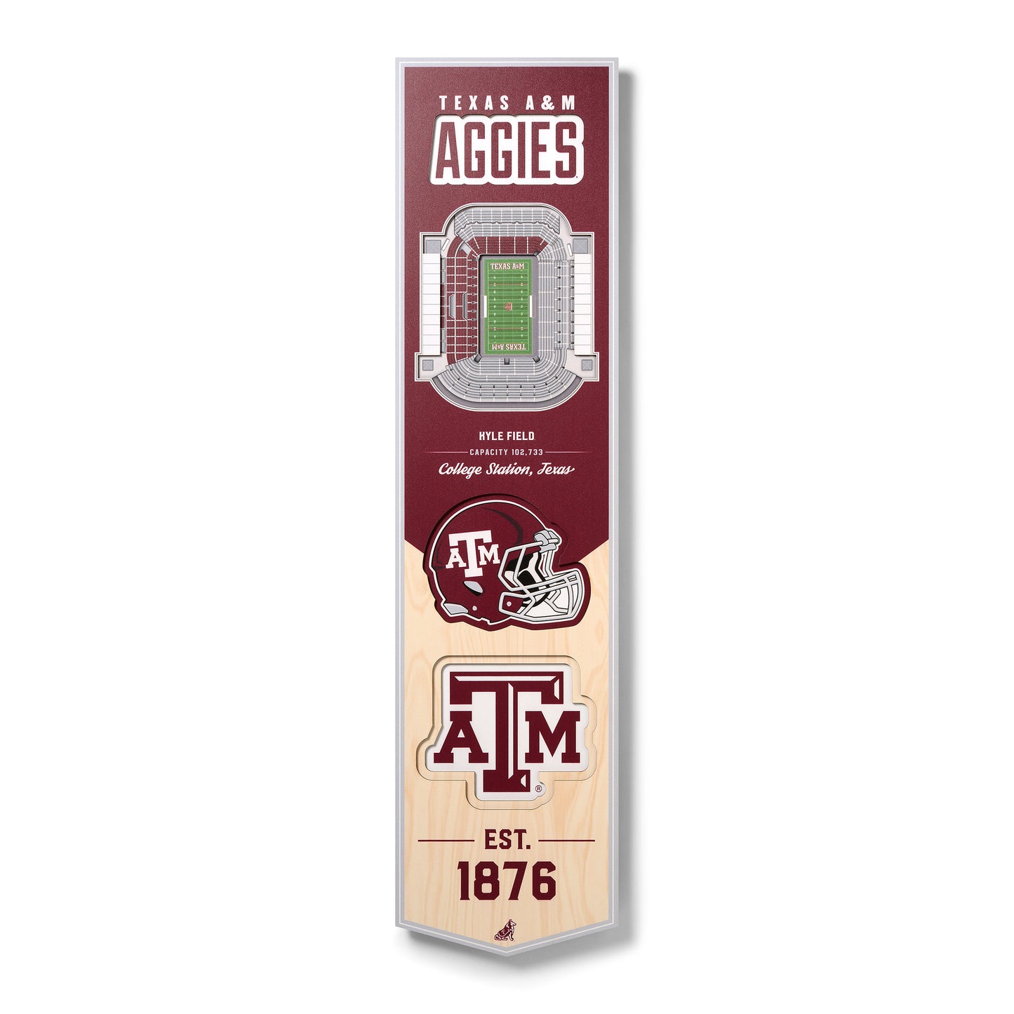 NCAA Texas A&M Aggies 3D Stadium Banner 8' X 32'