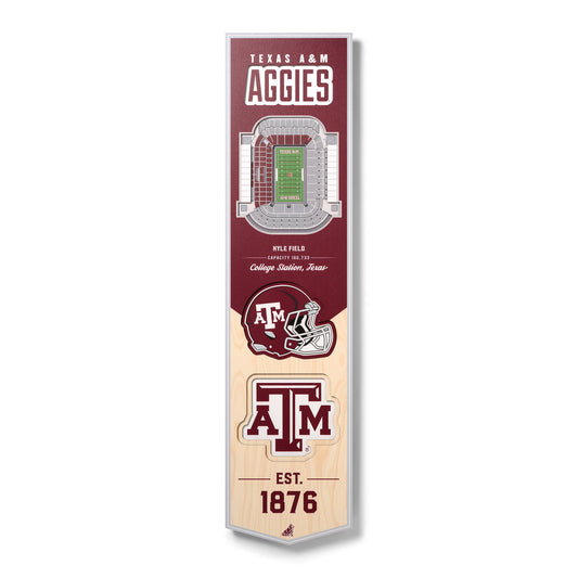 NCAA Texas A&M Aggies 3D Stadium Banner 8' X 32'