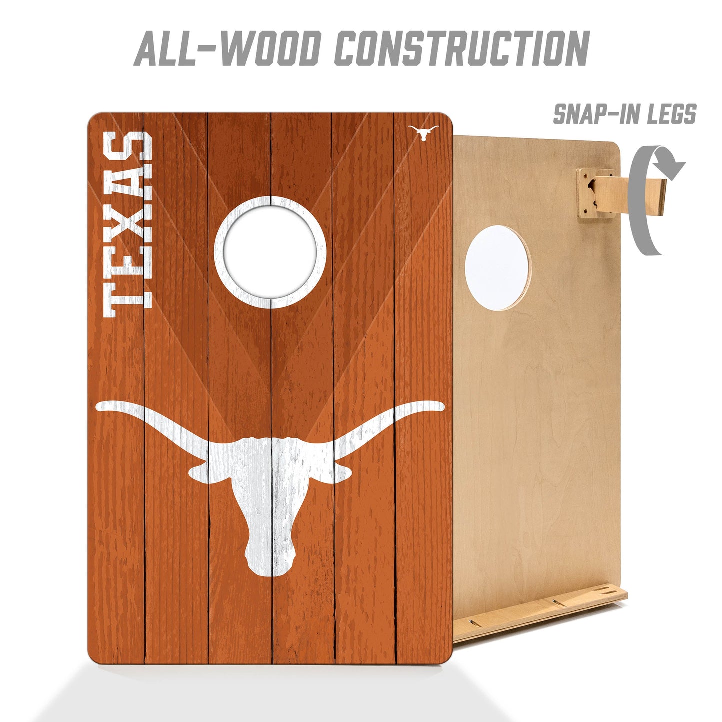 NCAA Texas Longhorns 2' X 3' All-Wood Cornhole Set - Alt 2