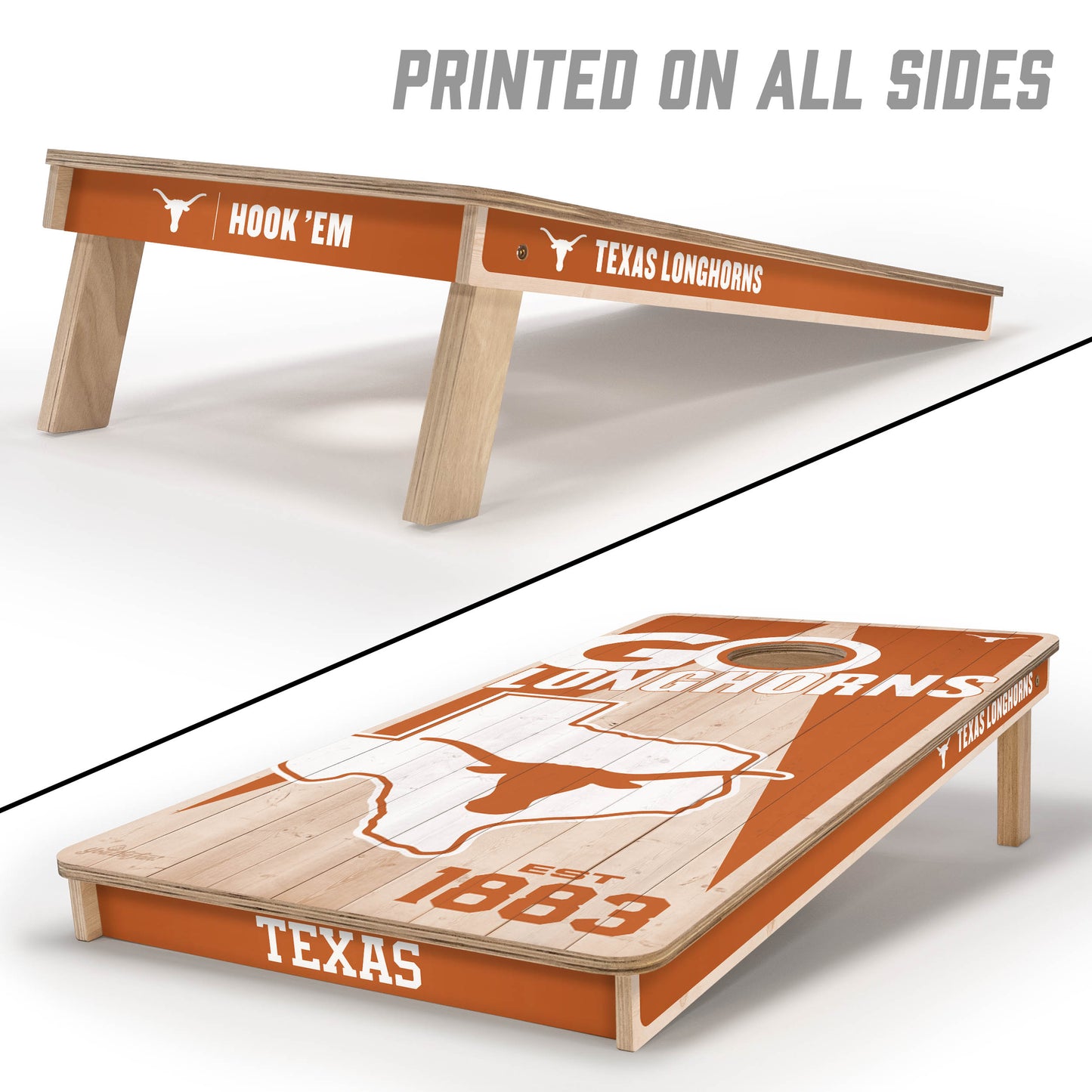NCAA Texas Longhorns 2' x 4' All-Wood Cornhole Set