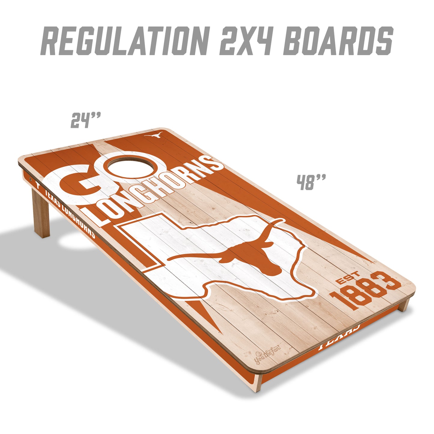 NCAA Texas Longhorns 2' x 4' All-Wood Cornhole Set