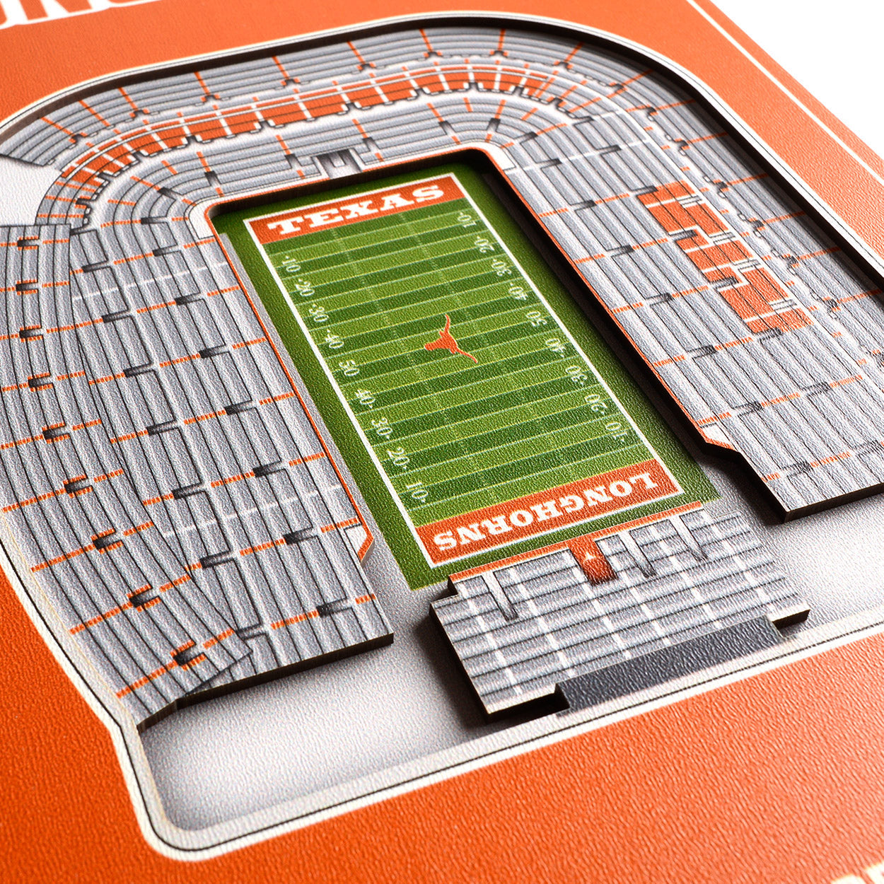 NCAA Texas Longhorns 3D Stadium Banner 8' X 32'