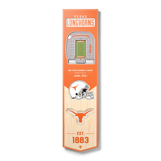 NCAA Texas Longhorns 3D Stadium Banner 8' X 32'