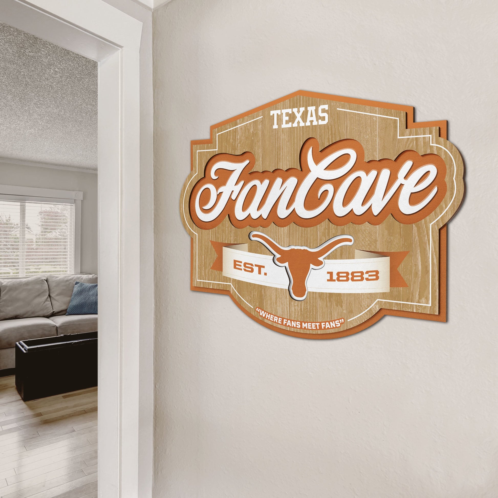 Texas Longhorns Fan Cave Sign Alt 2