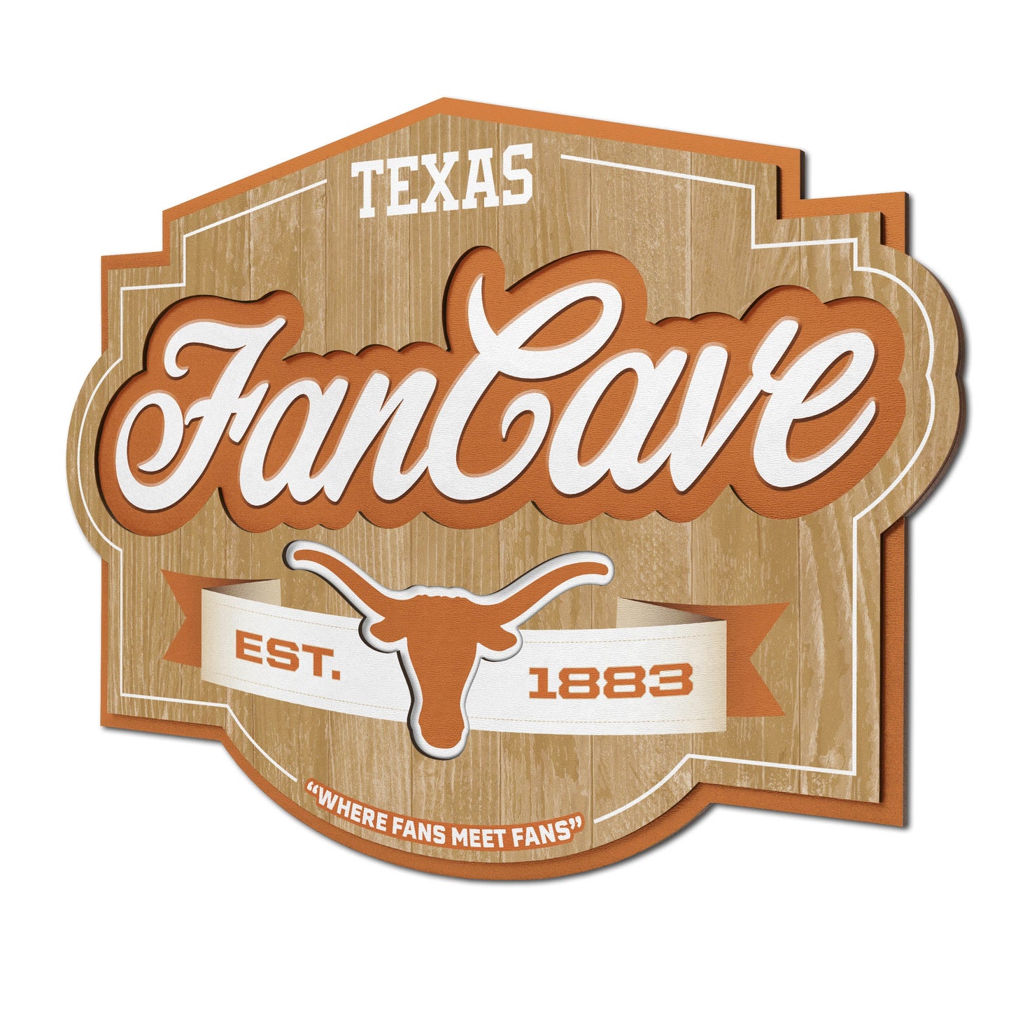 Texas Longhorns Fan Cave Sign
