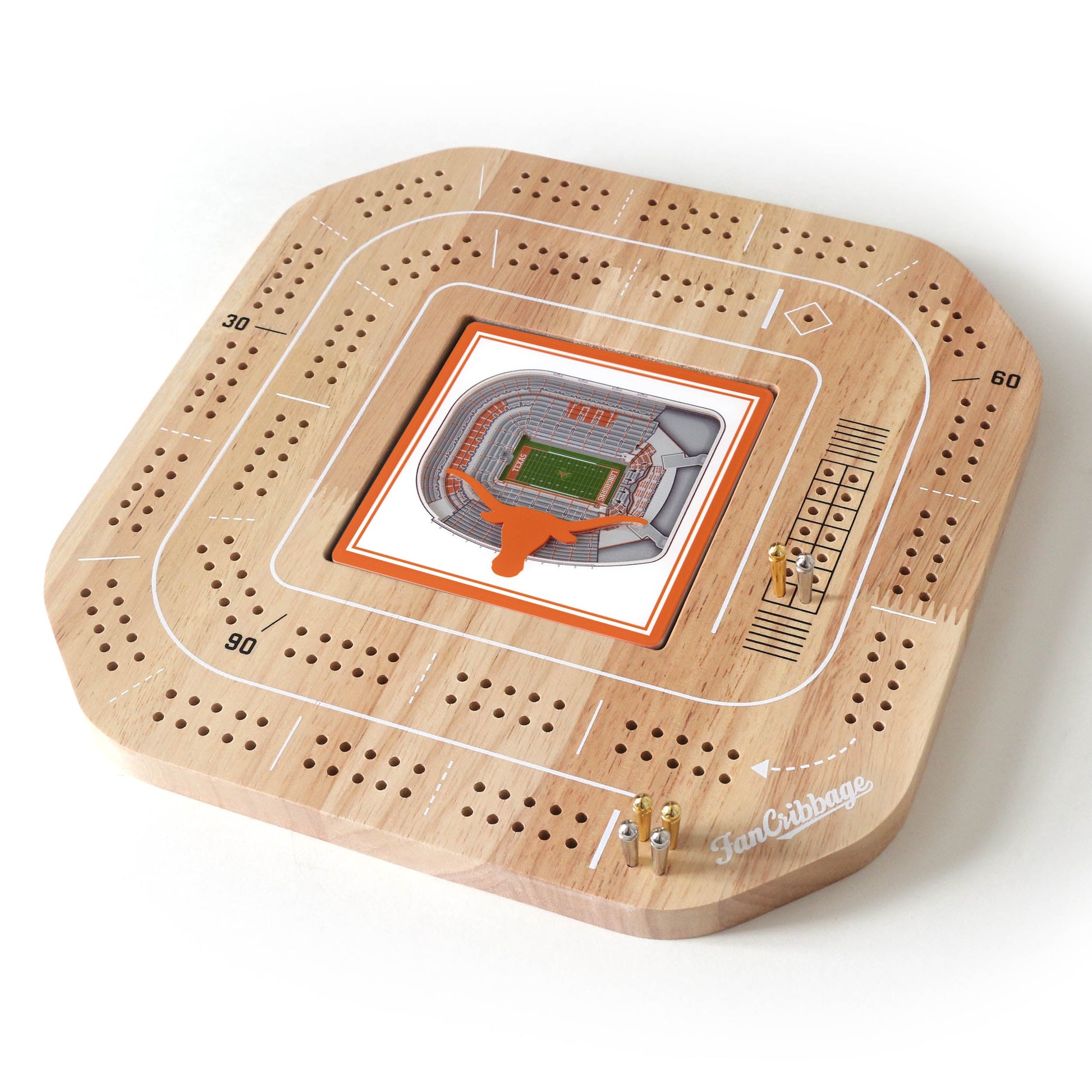 NCAA Texas Longhorns StadiumView Cribbage