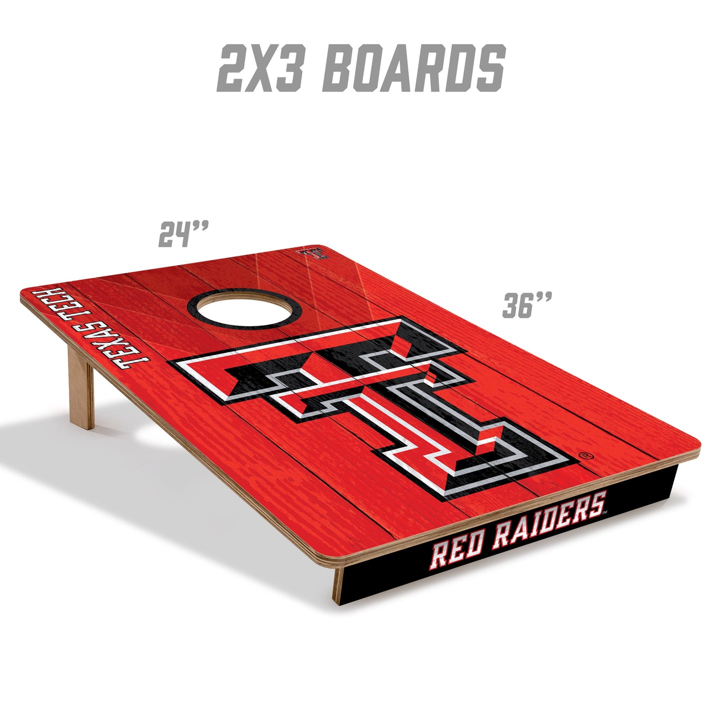NCAA Texas Tech Red Raiders 2' X 3' All-Wood Cornhole Set - Alt 4