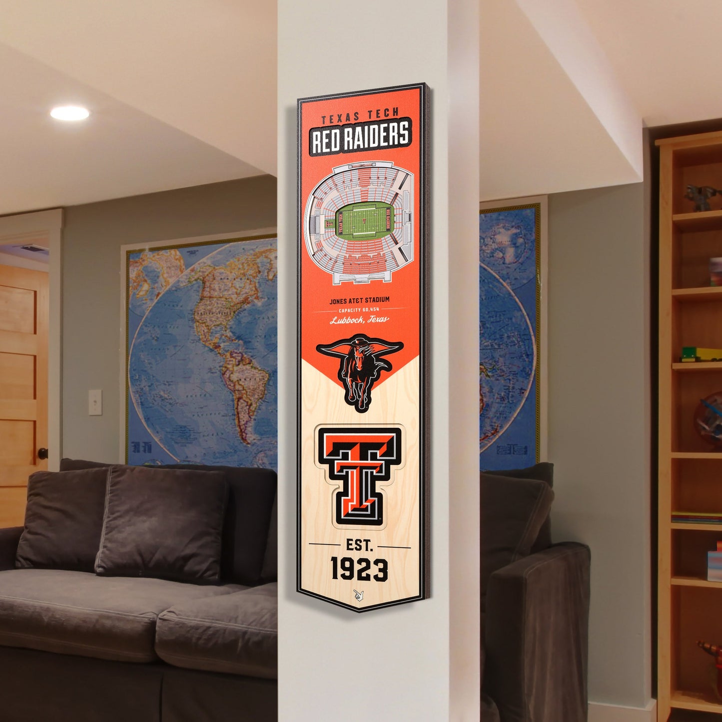 NCAA Texas Tech Red Raiders 3D Stadium Banner 8' X 32'