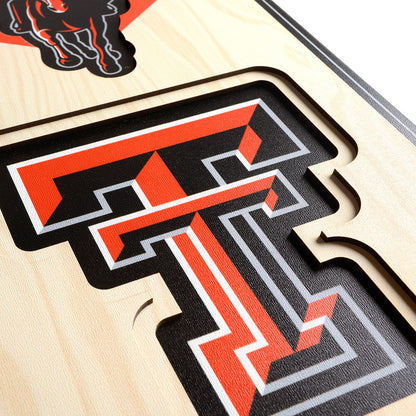 NCAA Texas Tech Red Raiders 3D Stadium Banner 8' X 32'