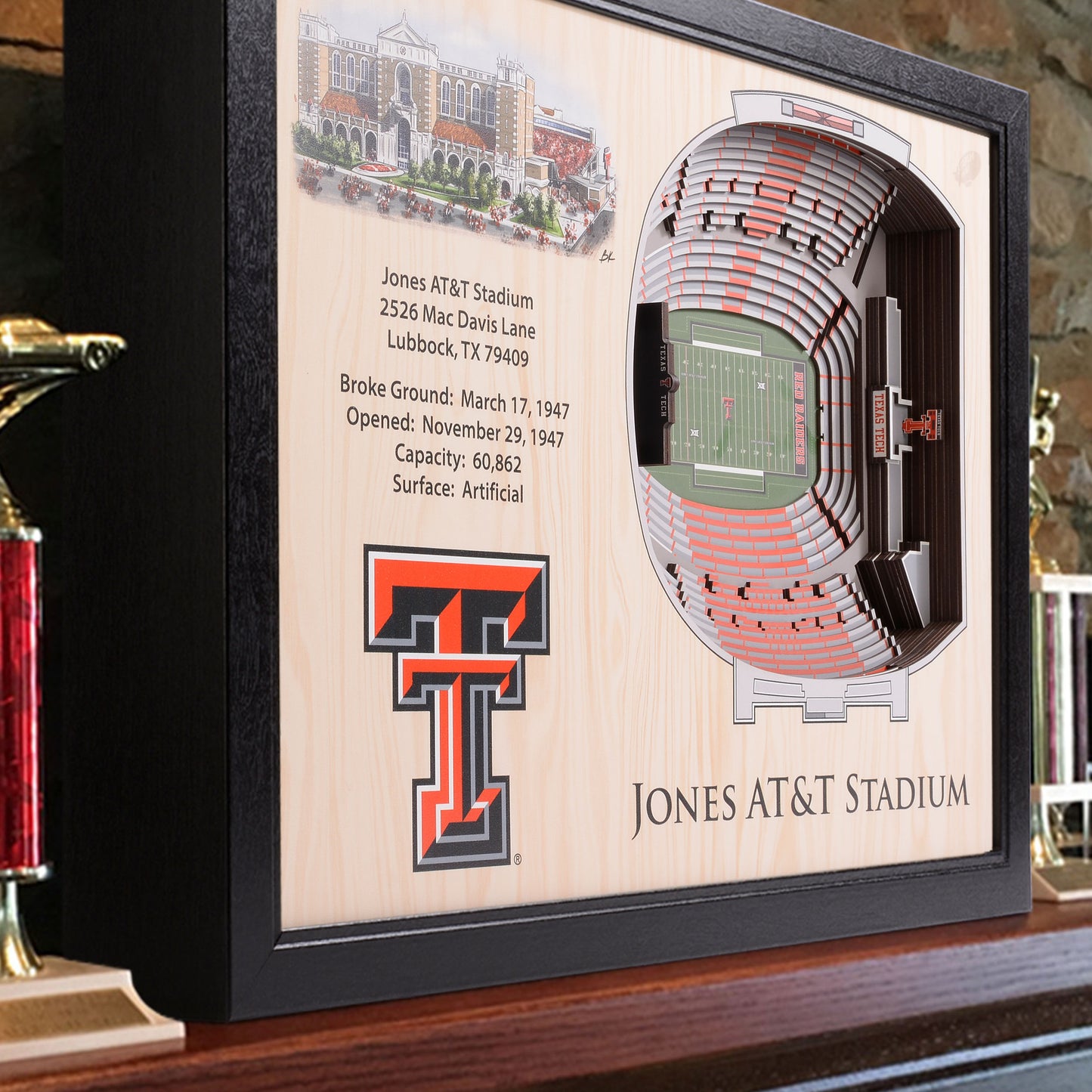 NCAA Texas Tech Red Raiders 25-Layer StadiumView Wallart