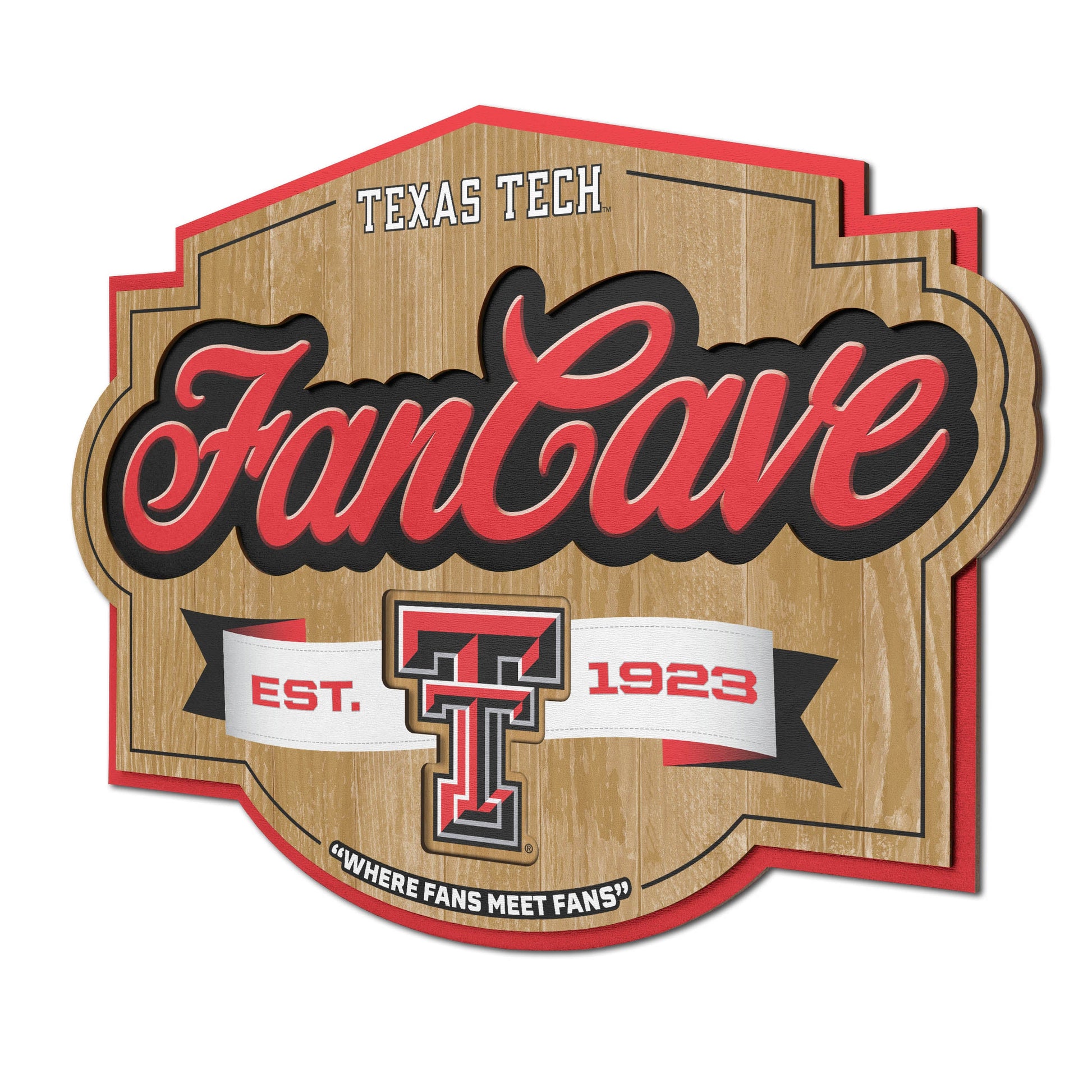 Texas Tech Red Raiders Fan Cave Sign