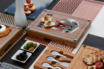 New England Patriots - Concerto Glass Top Cheese Cutting Board & Tools Set