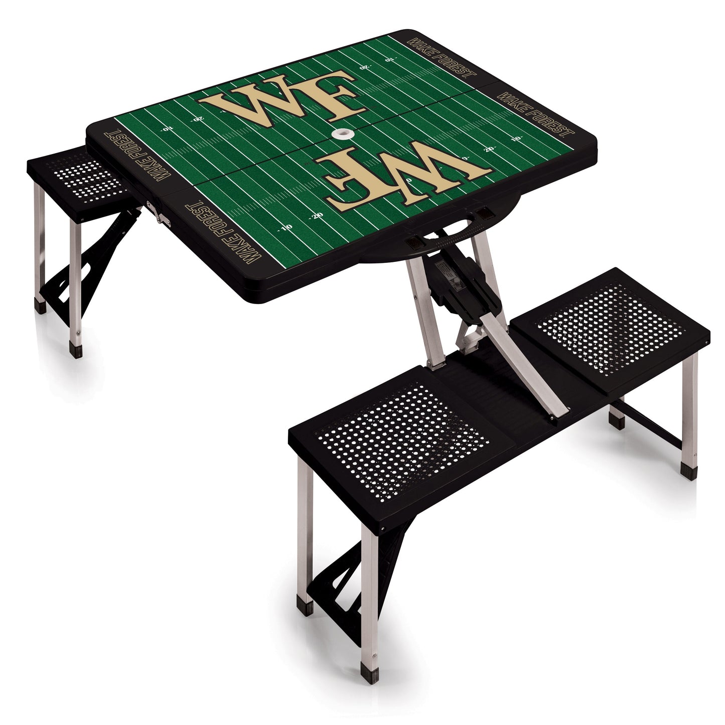 Wake Forest Demon Deacons Football Field - Picnic Table Portable Folding Table with Seats