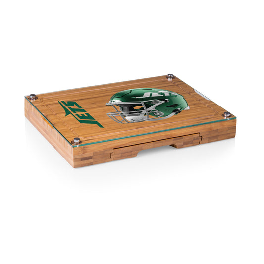 New York Jets - Concerto Glass Top Cheese Cutting Board & Tools Set