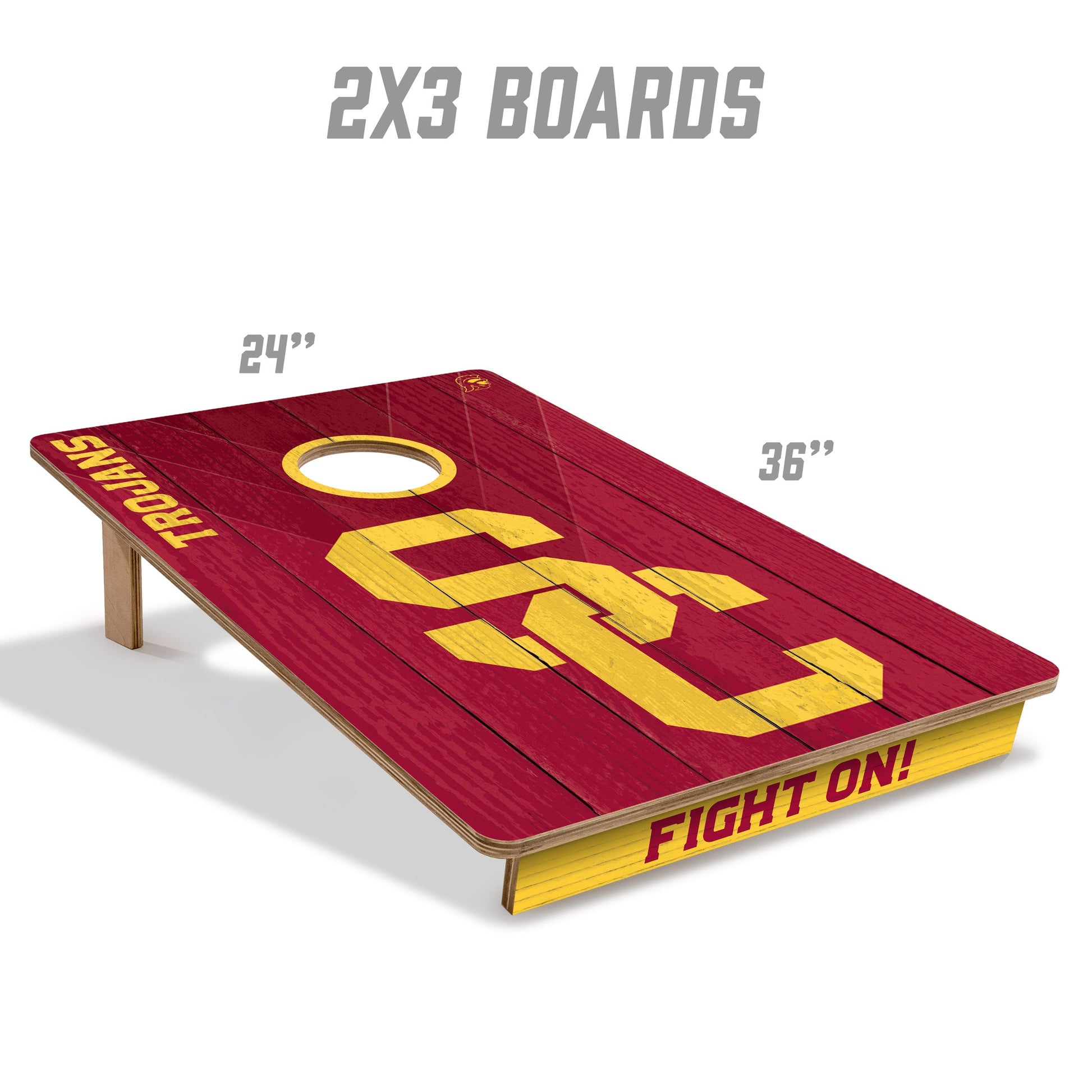 NCAA USC Trojans 2' X 3' All-Wood Cornhole Set - Alt 4