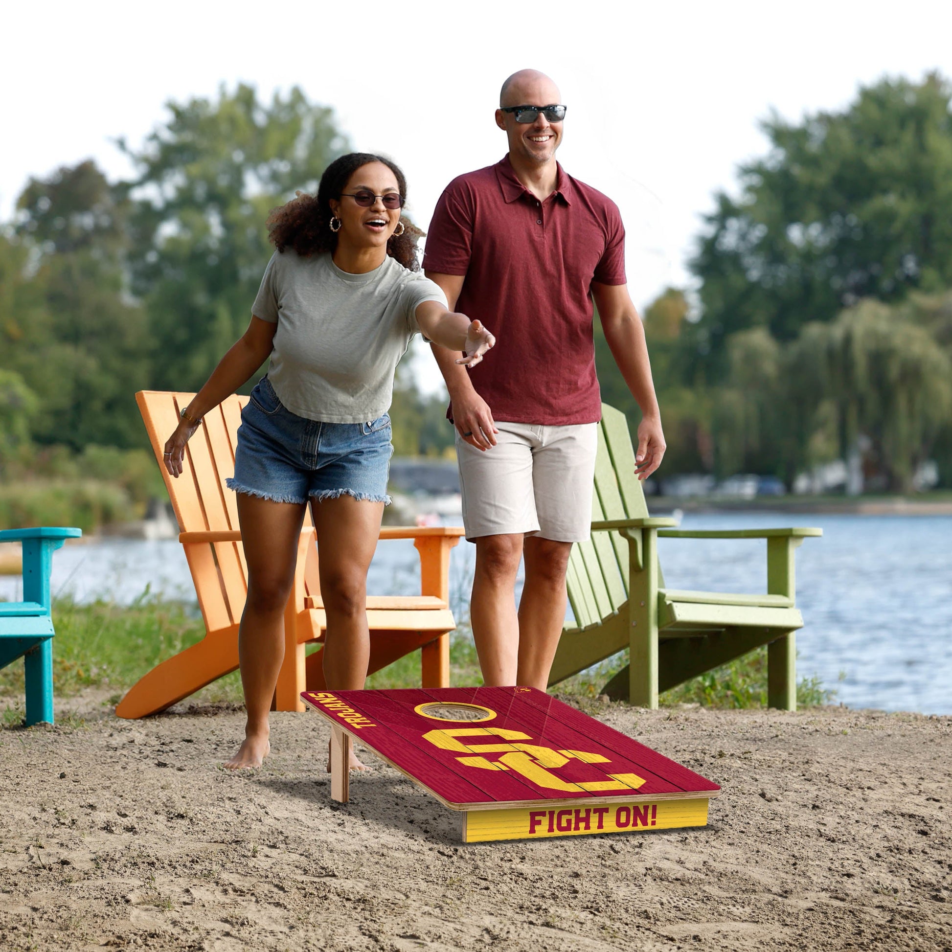 NCAA USC Trojans 2' X 3' All-Wood Cornhole Set - Alt 5