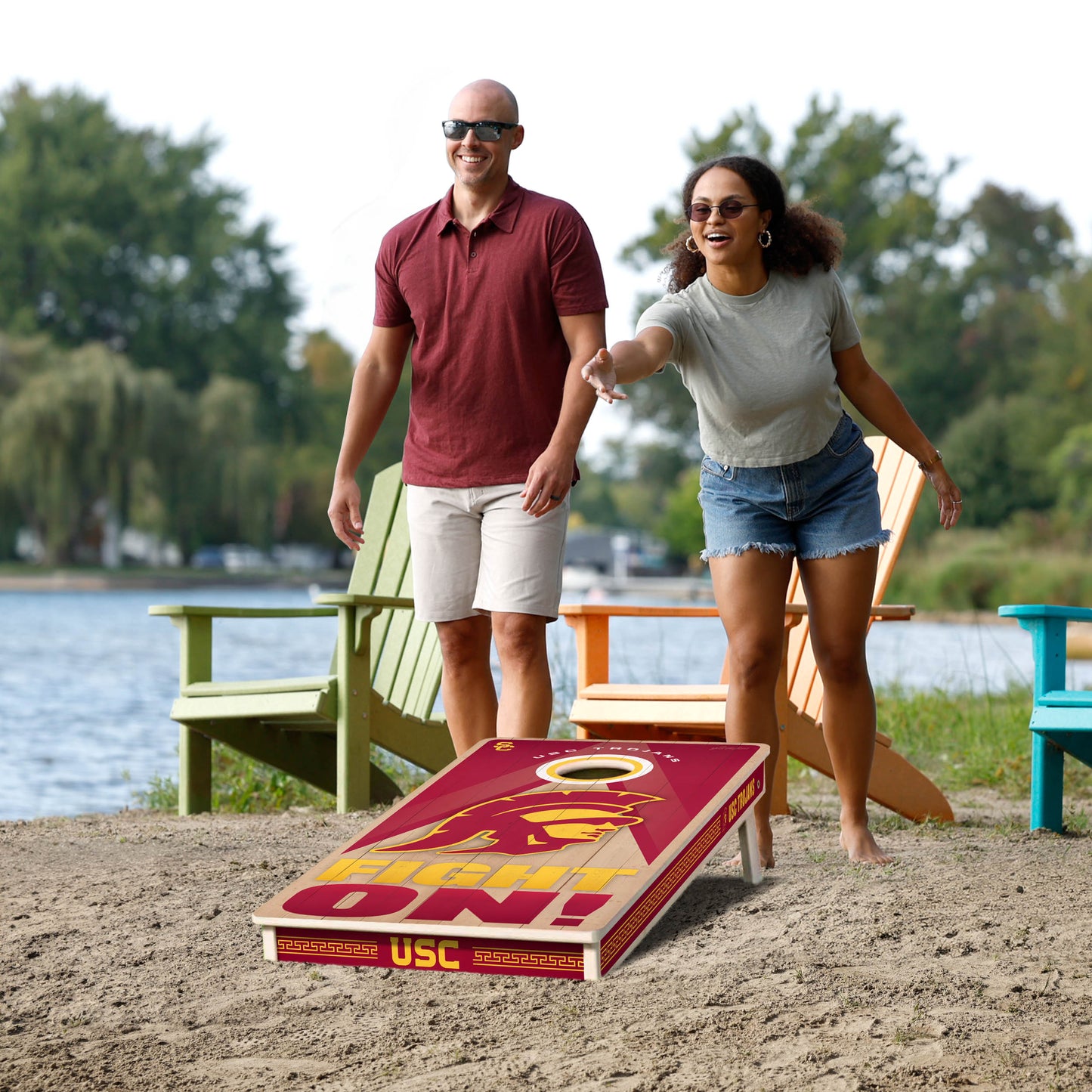NCAA USC Trojans 2' x 4' Slogan Series Cornhole