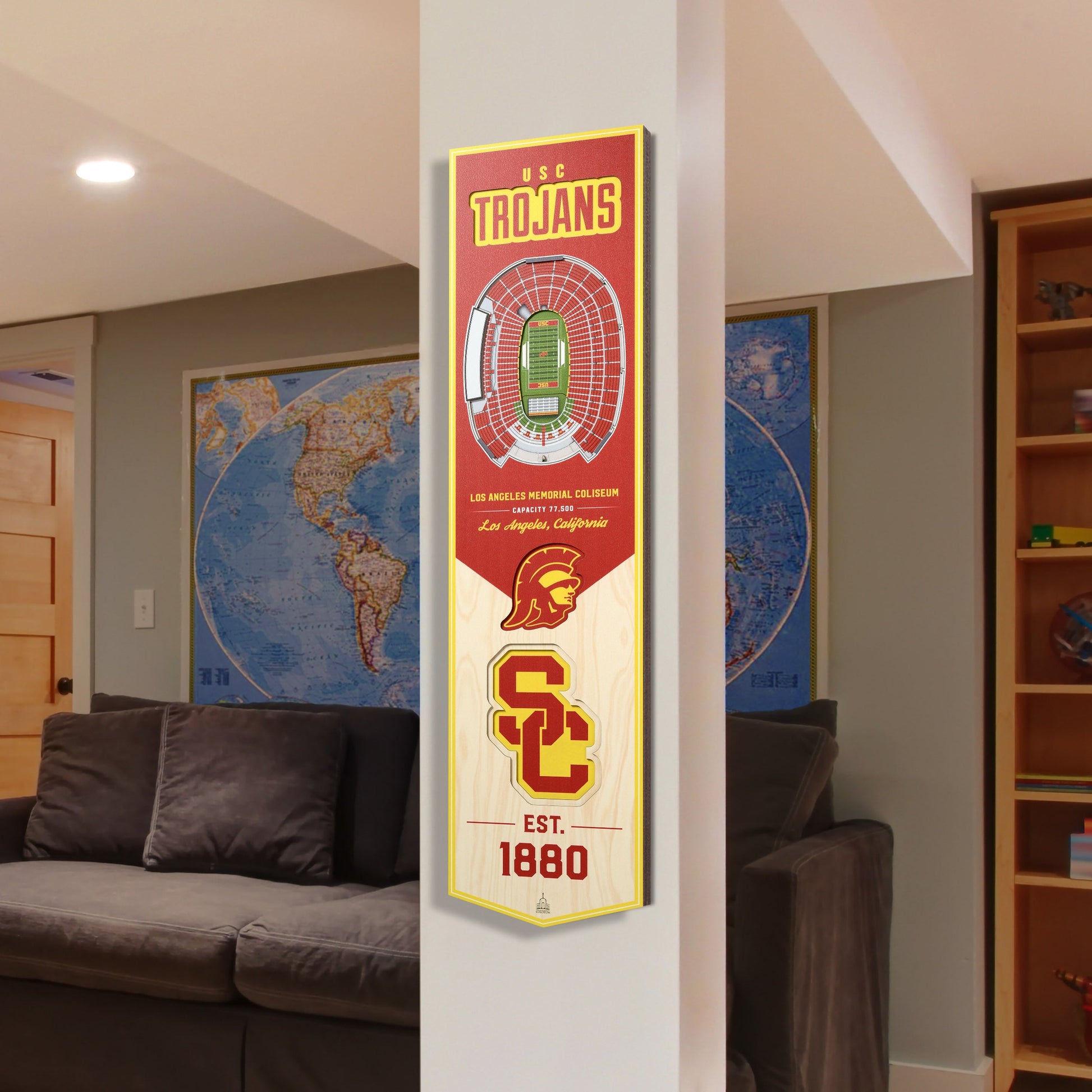 NCAA USC Trojans 3D Stadium Banner 8' X 32'