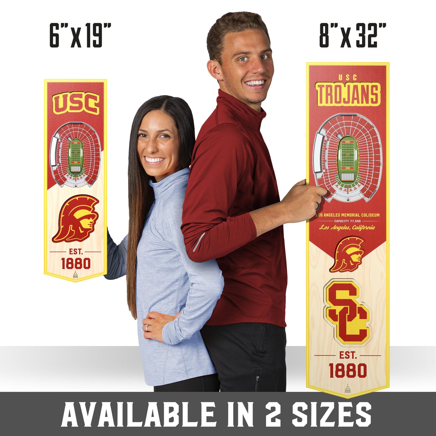 NCAA USC Trojans 3D Stadium Banner 8' X 32'