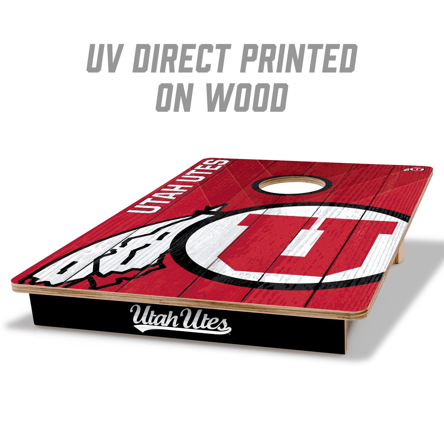 NCAA Utah Utes 2' X 3' All-Wood Cornhole Set - Alt 1