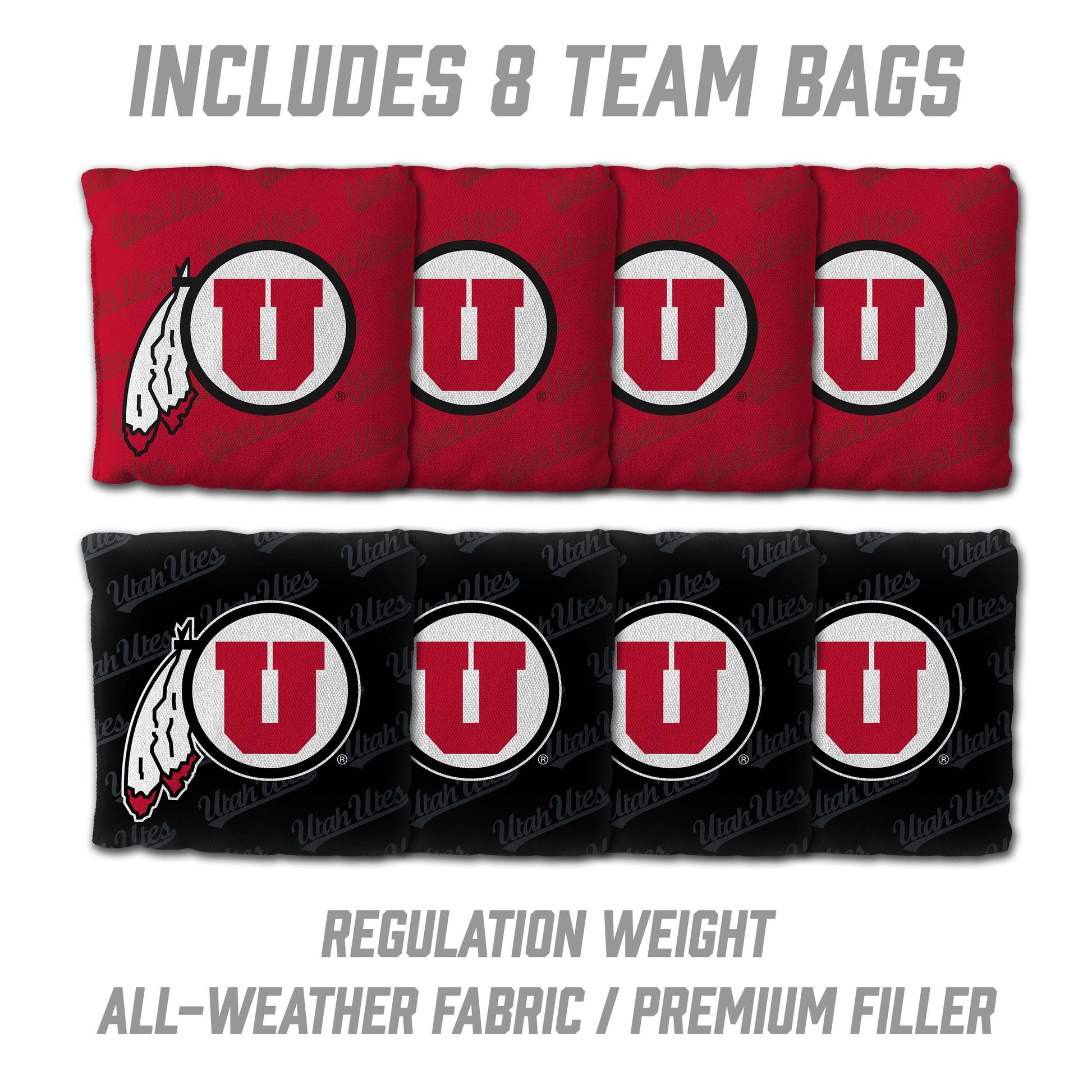 NCAA Utah Utes 2' X 3' All-Wood Cornhole Set - Alt 3