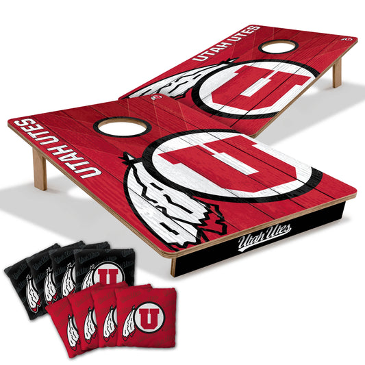 NCAA Utah Utes 2' X 3' All-Wood Cornhole Set-main
