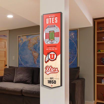 NCAA Utah Utes 3D Stadium Banner 8' X 32'