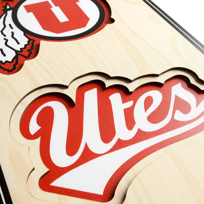 NCAA Utah Utes 3D Stadium Banner 8' X 32'