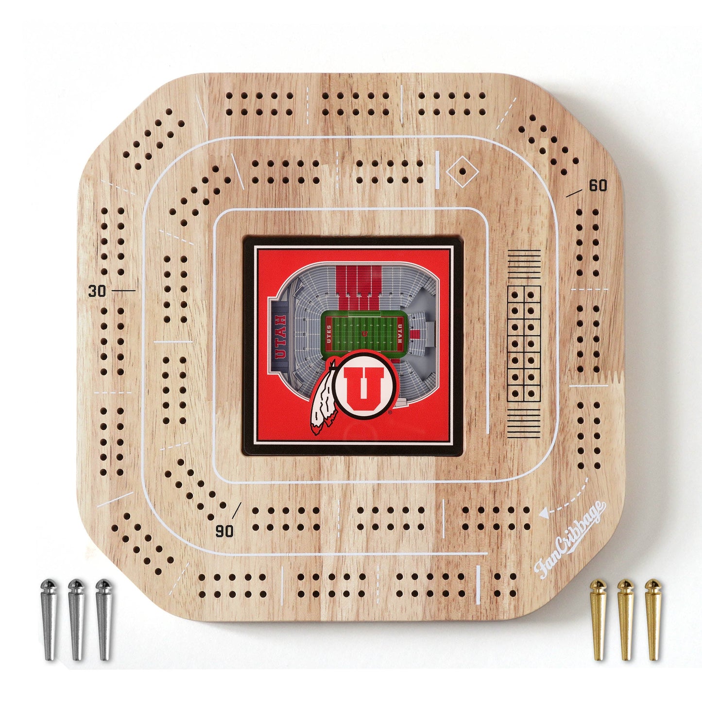 NCAA Utah Utes StadiumView Cribbage