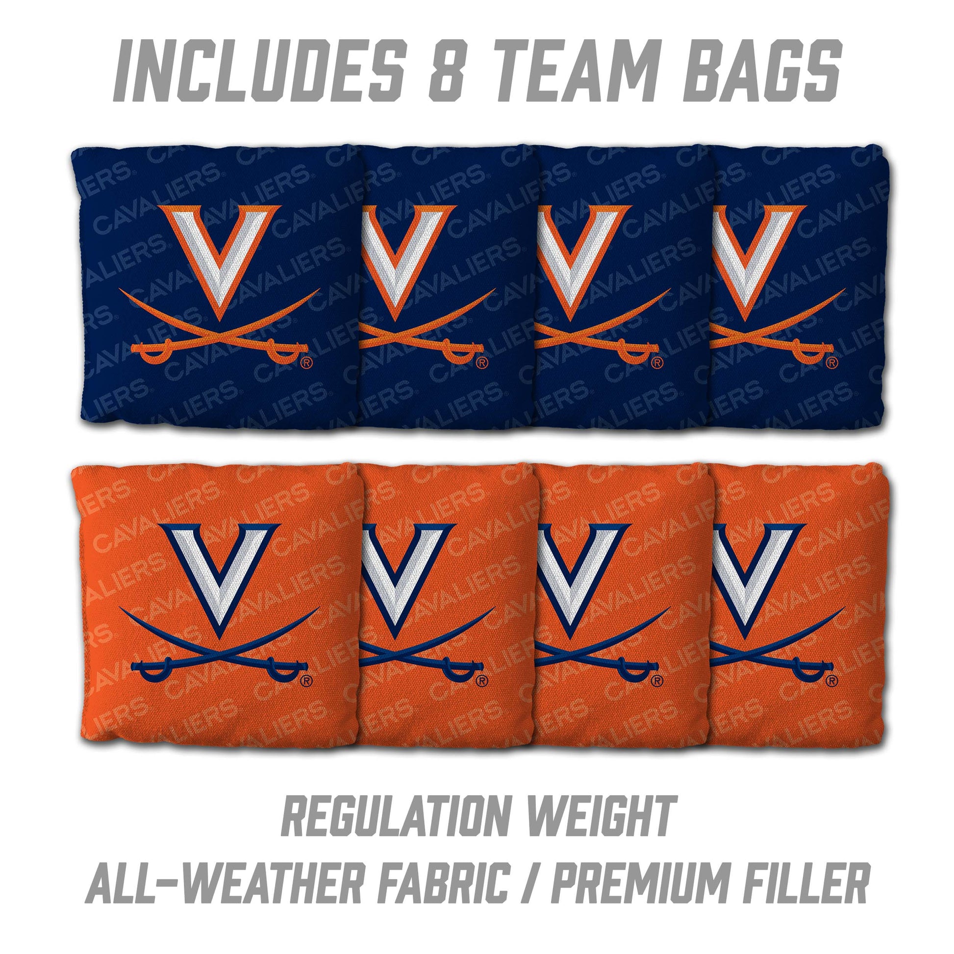 NCAA Virginia Cavaliers 2' X 3' All-Wood Cornhole Set - Alt 3