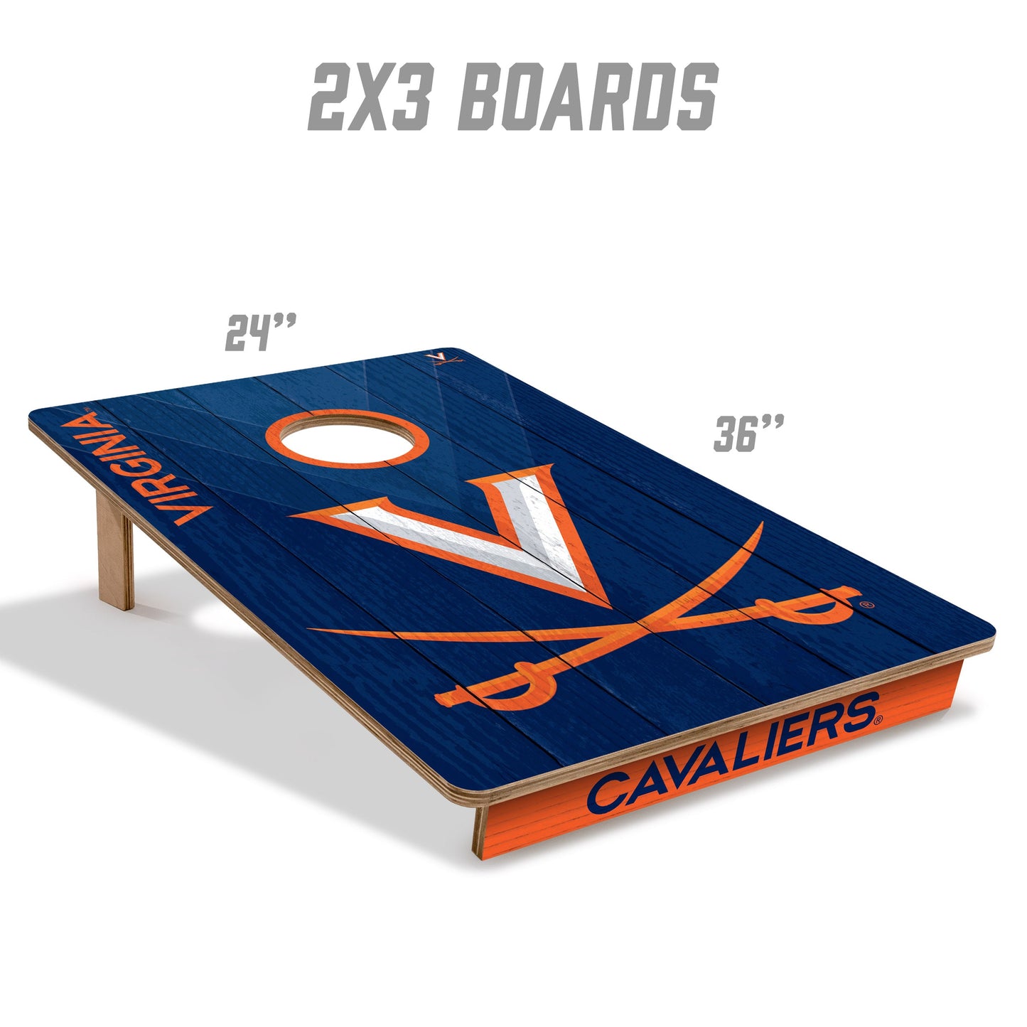 NCAA Virginia Cavaliers 2' X 3' All-Wood Cornhole Set - Alt 4