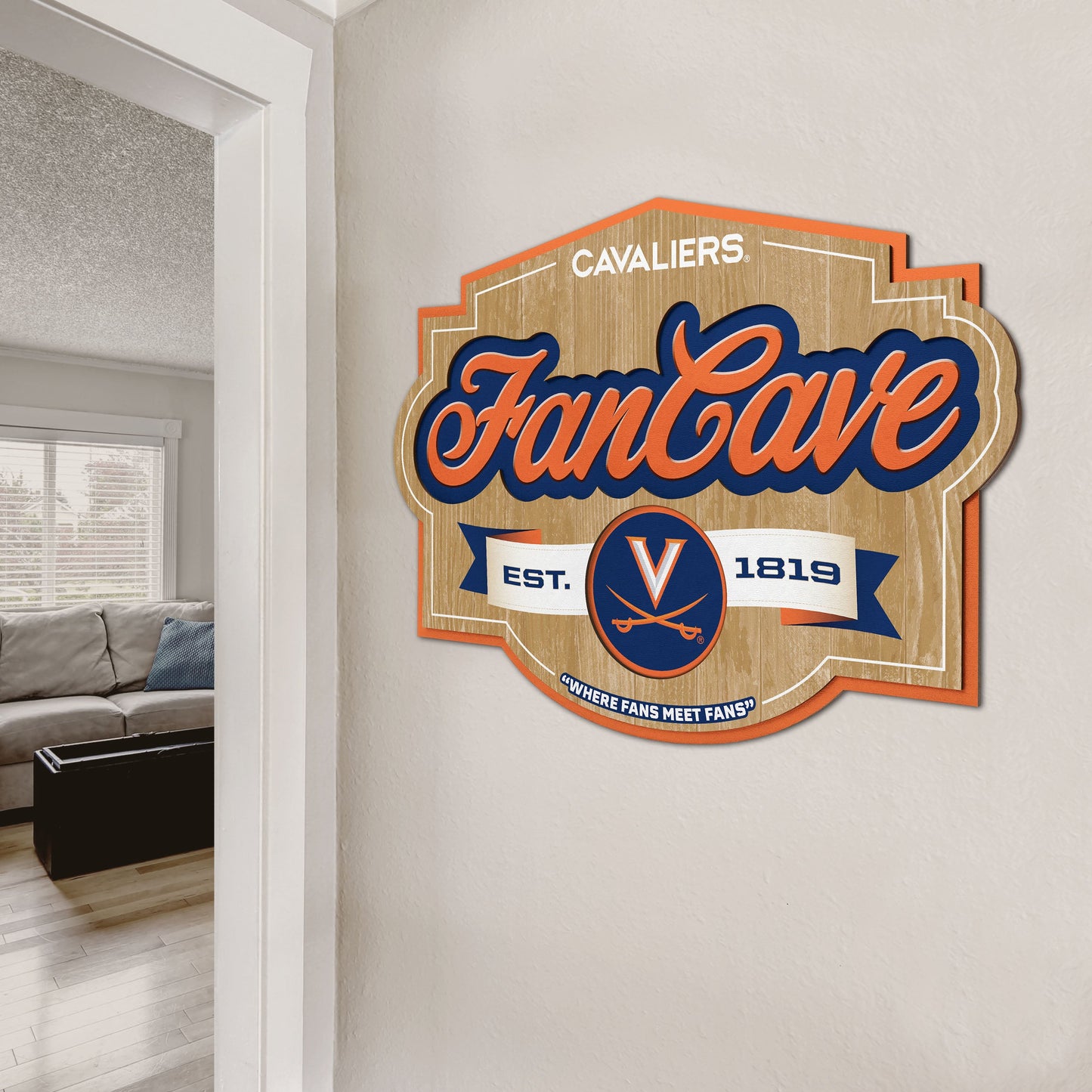 Virginia Cavaliers Fan Cave Sign Alt 2