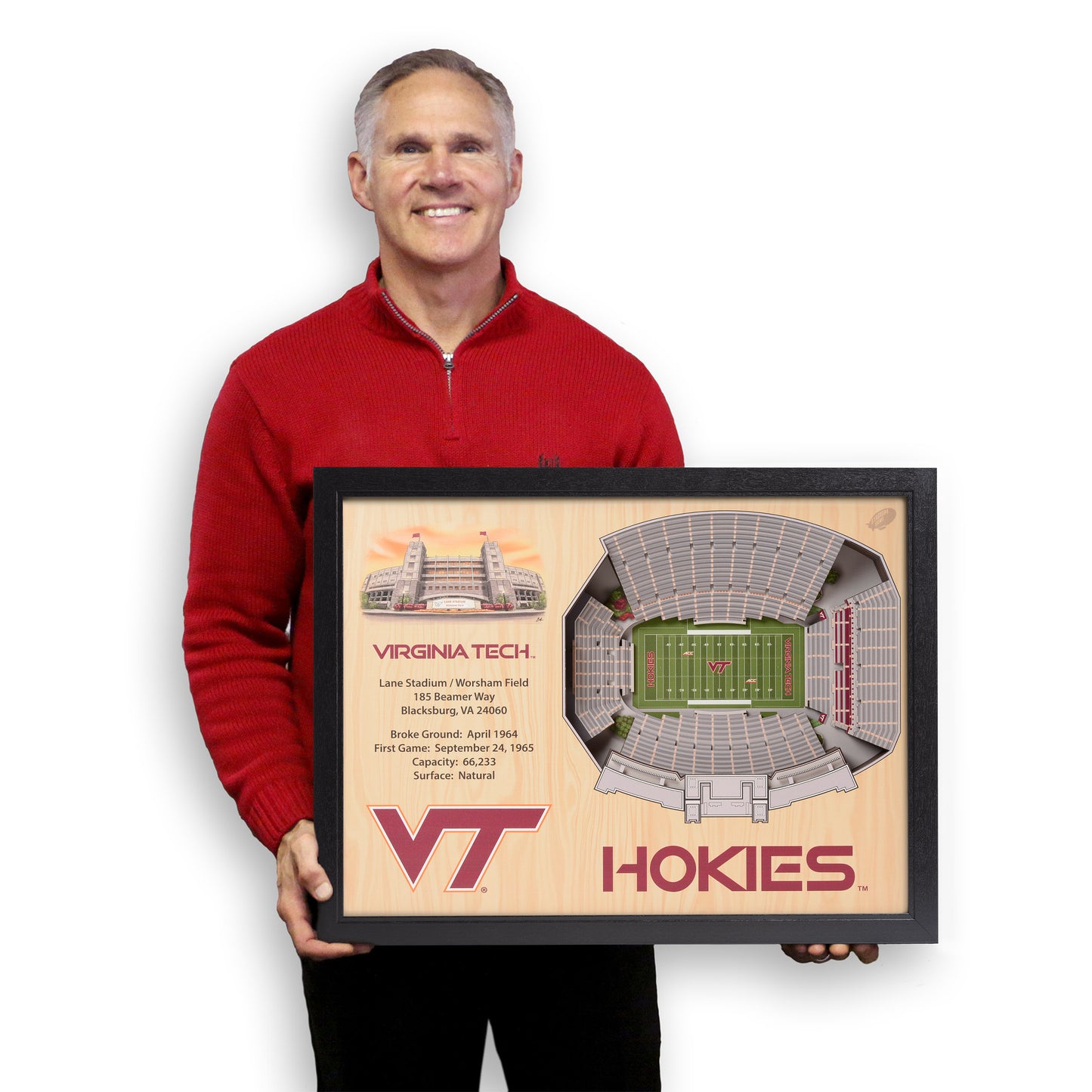 NCAA Virginia Tech Hokies 25-Layer StadiumView Wallart