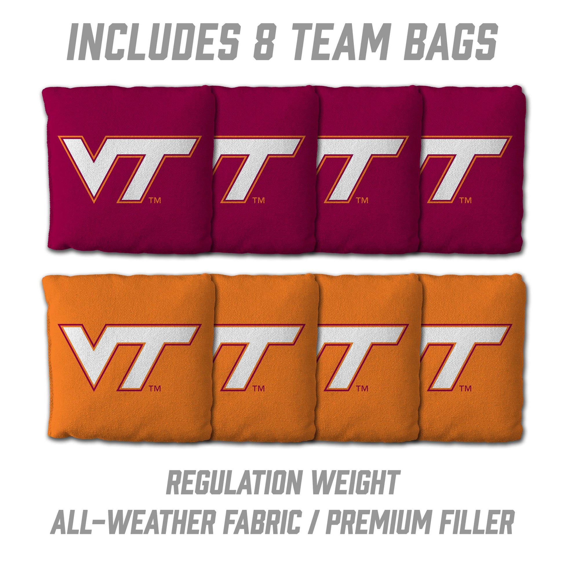 NCAA Virginia Tech Hokies 2' X 3' All-Wood Cornhole Set - Alt 3