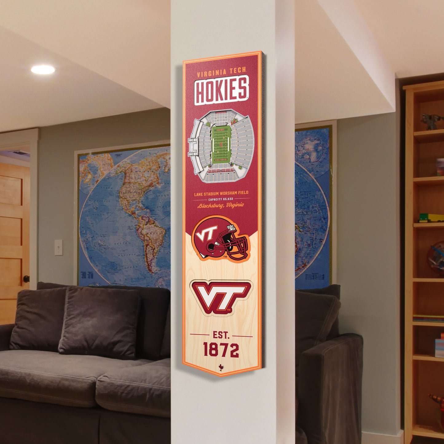 NCAA Virginia Tech Hokies 3D Stadium Banner 8' X 32'