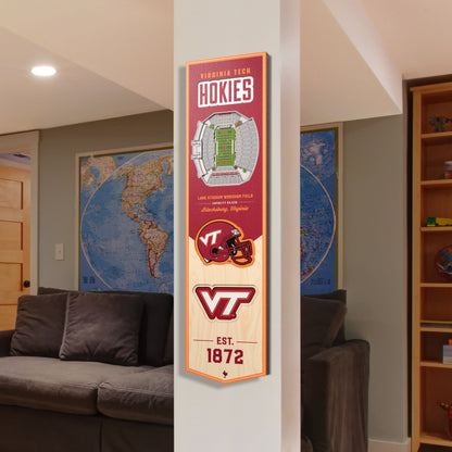 NCAA Virginia Tech Hokies 3D Stadium Banner 8' X 32'