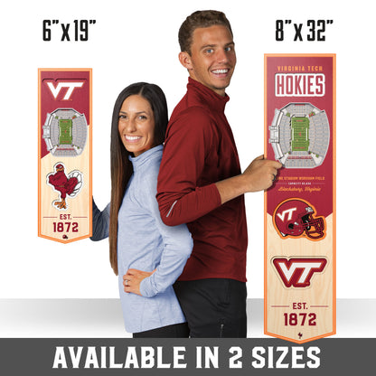 NCAA Virginia Tech Hokies 3D Stadium Banner 8' X 32'