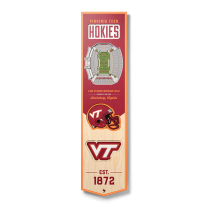 NCAA Virginia Tech Hokies 3D Stadium Banner 8' X 32'