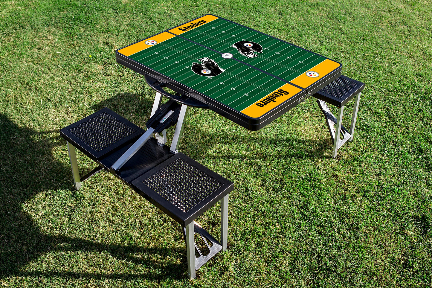 Pittsburgh Steelers Football Field - Picnic Table Portable Folding Table with Seats