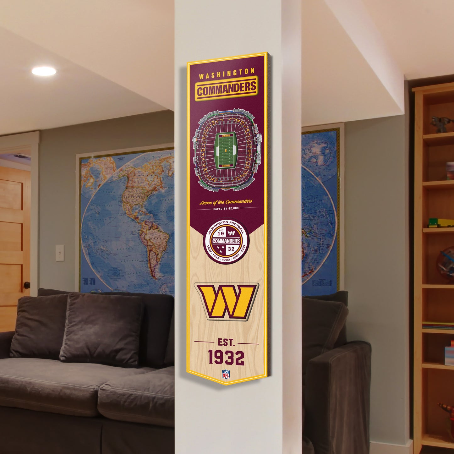 NFL Washington Commanders 3D Stadium Banner 8' X 32'