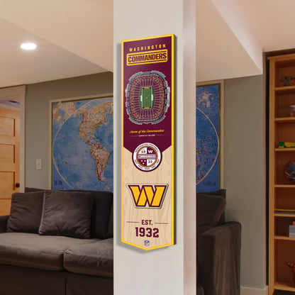 NFL Washington Commanders 3D Stadium Banner 8' X 32'