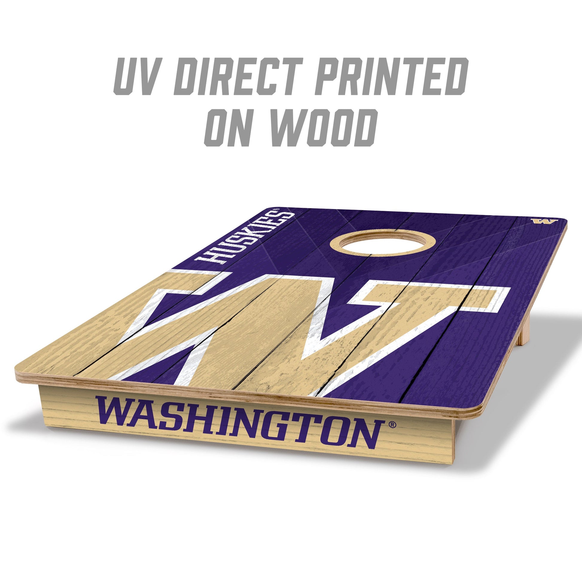 NCAA Washington Huskies 2' X 3' All-Wood Cornhole Set - Alt 1