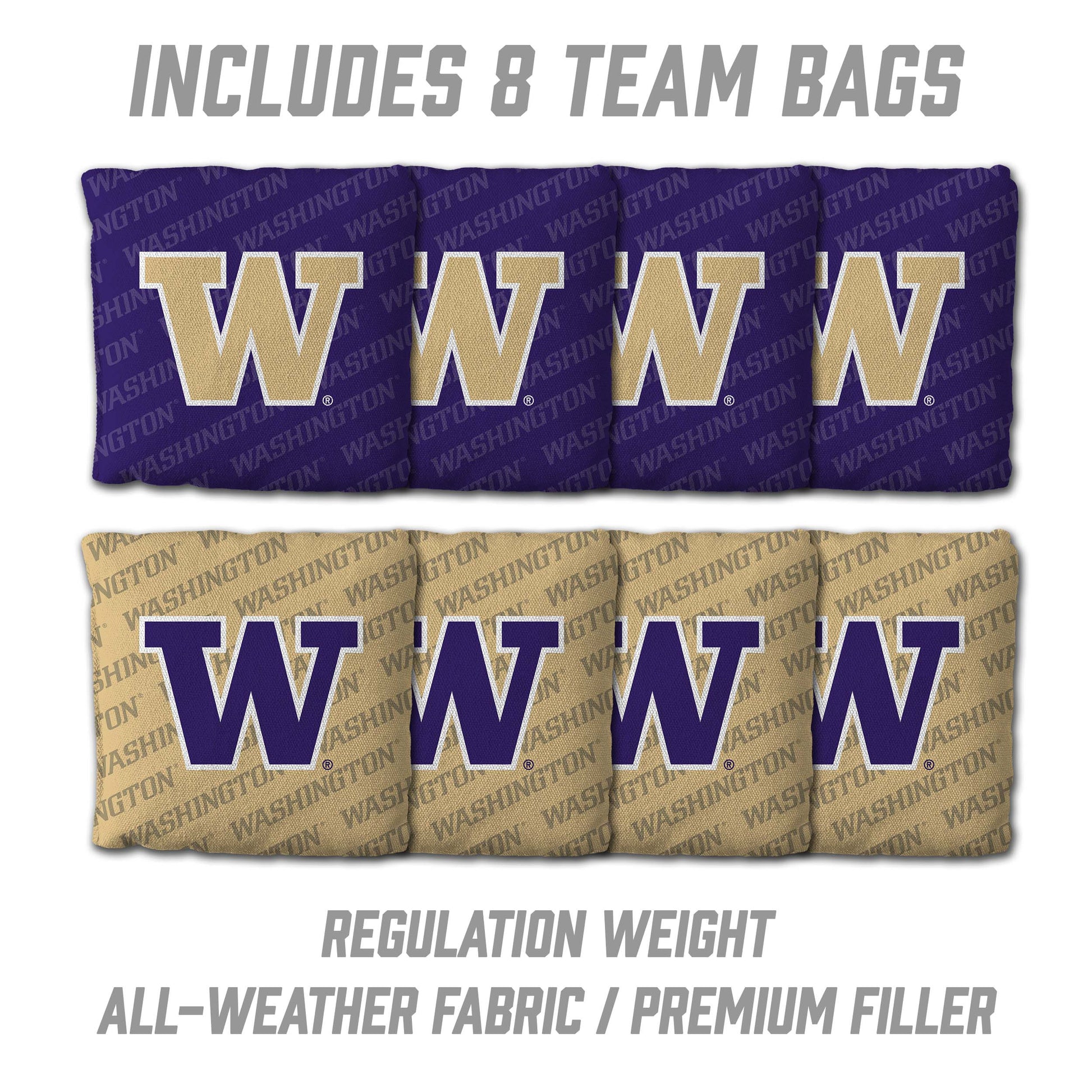 NCAA Washington Huskies 2' X 3' All-Wood Cornhole Set - Alt 3