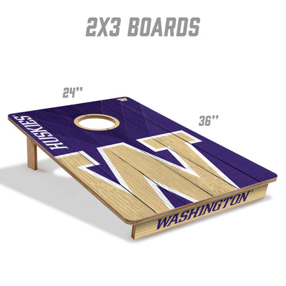NCAA Washington Huskies 2' X 3' All-Wood Cornhole Set - Alt 4