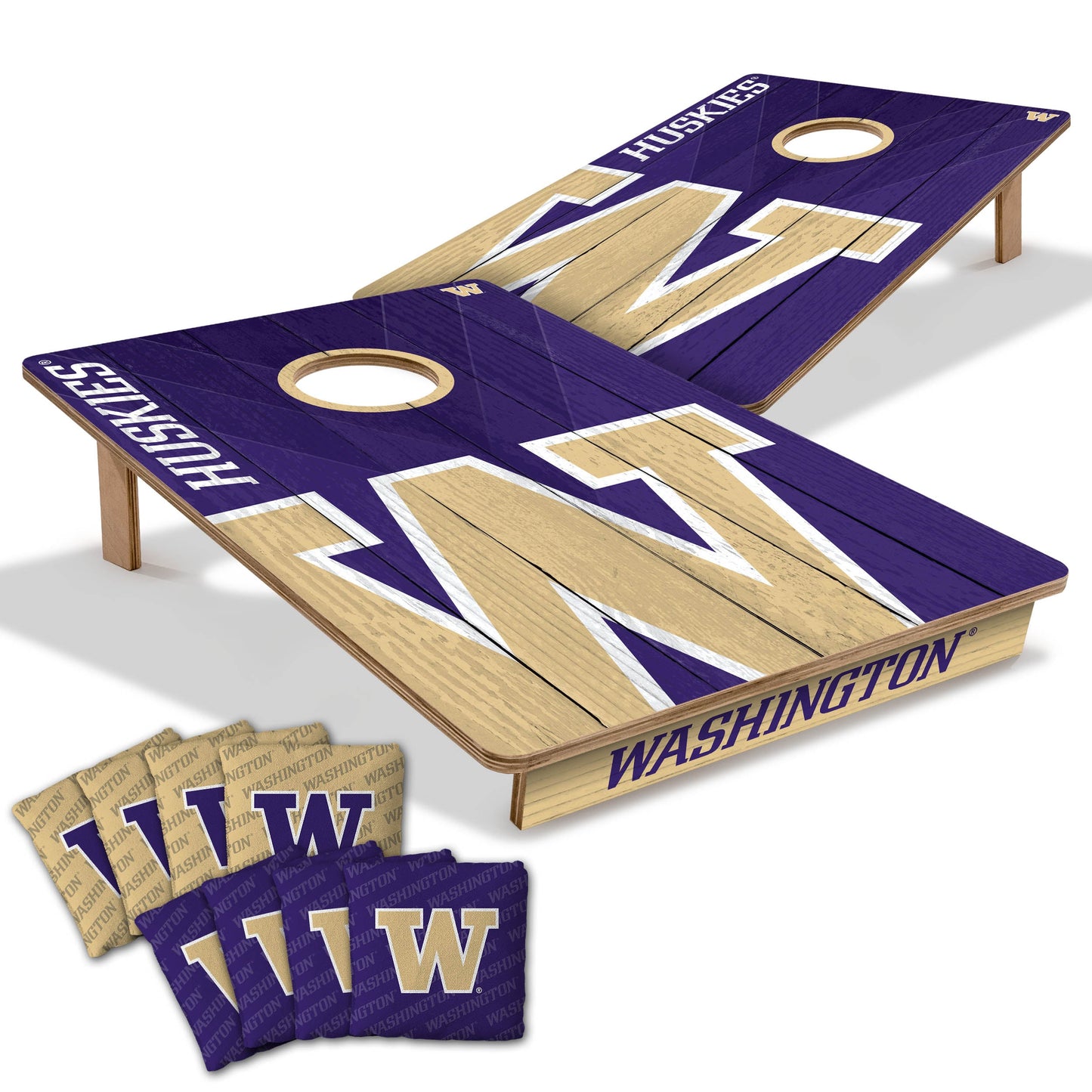 NCAA Washington Huskies 2' X 3' All-Wood Cornhole Set-main