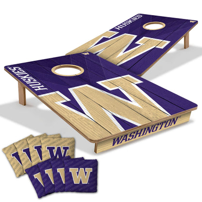 NCAA Washington Huskies 2' X 3' All-Wood Cornhole Set-main