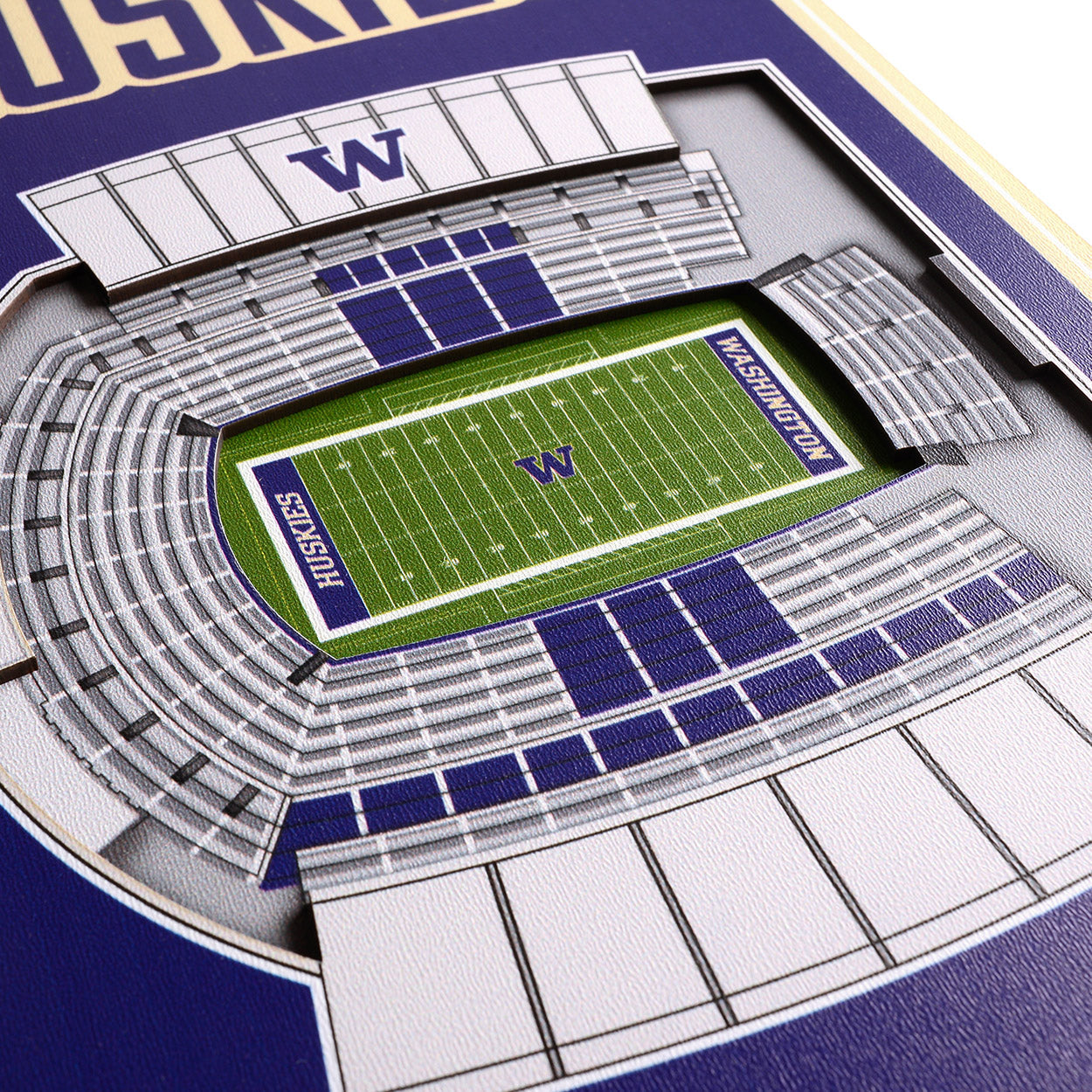 NCAA Washington Huskies 3D Stadium Banner 8' X 32'