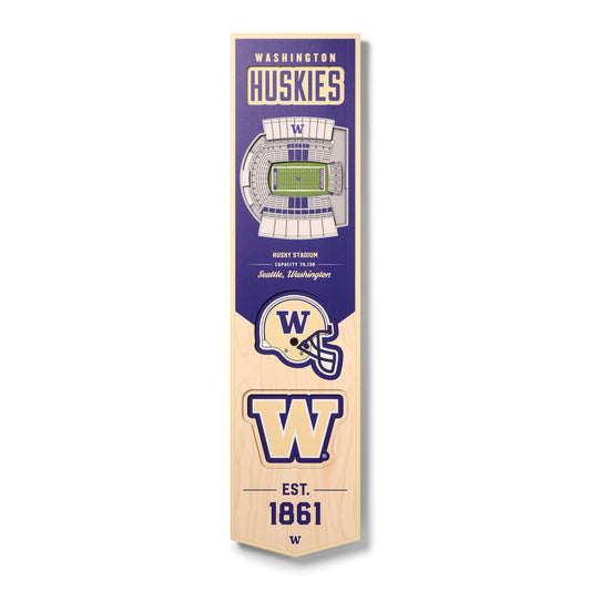 NCAA Washington Huskies 3D Stadium Banner 8' X 32'