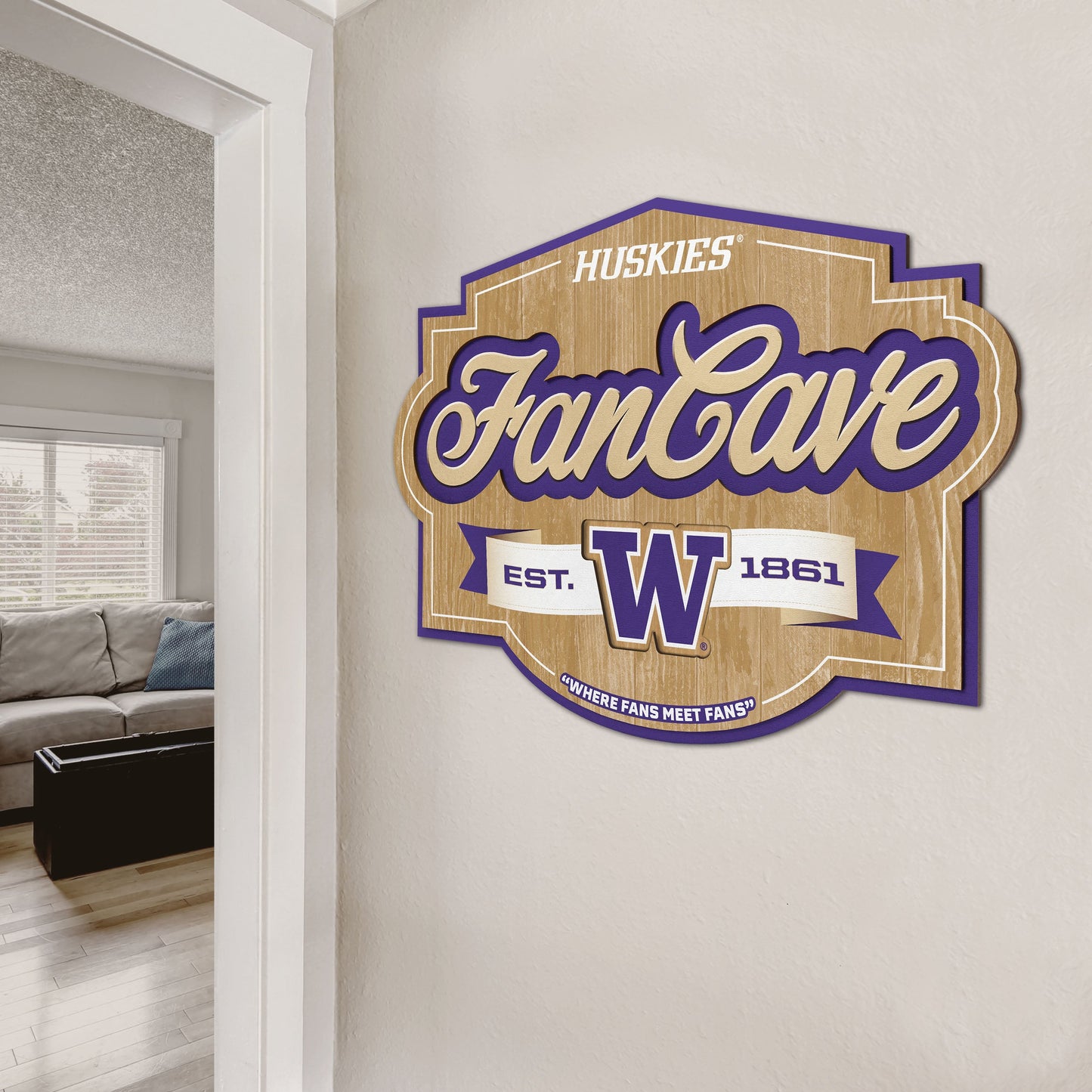 Washington Huskies Fan Cave Sign Alt 2